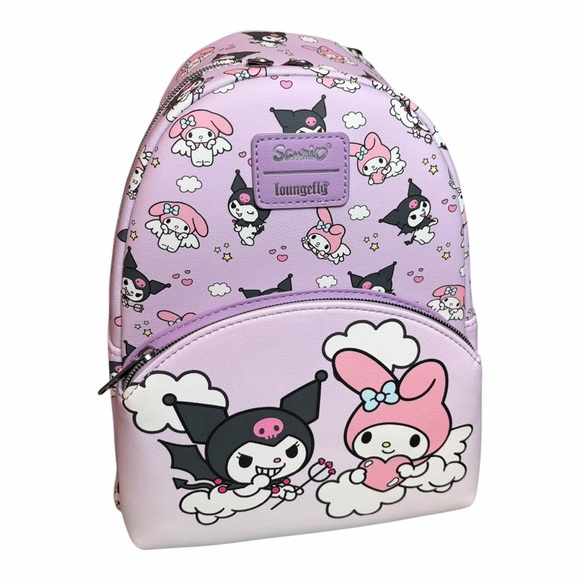 Sanrio Handbags - Sanrio Loungefly My Melody & Kuromi Angel & Devil Purple Mini Backpack